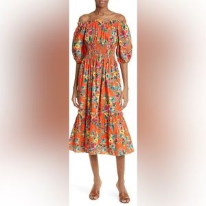 Cara Cara Mimi Dress Cherry Bouquet Orange Small